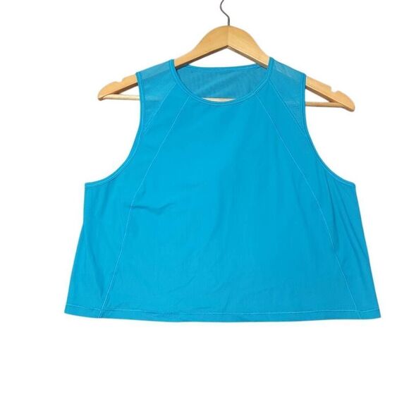 Lululemon Sculpt Cropped Tank Top Women's Turquoise Blue Sleeveless Athletic Shi - Picture 1 of 8